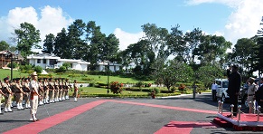 Guard of Honour presented by Indo Tibetan Border Police platoon to the Governor of Meghalaya Shri V. Shanmuganathan after being sworn-in as the Governor of Arunachal Pradesh at Raj Bhawan, Itanagar on 14th  September 2016.